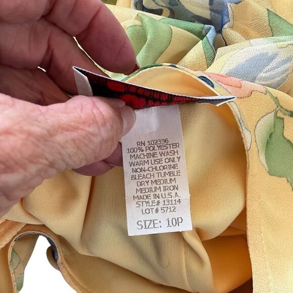 WESTSIDE Clothing Company Dress Size 10P Vintage 1980s Yellow Floral - Picture 13 of 13